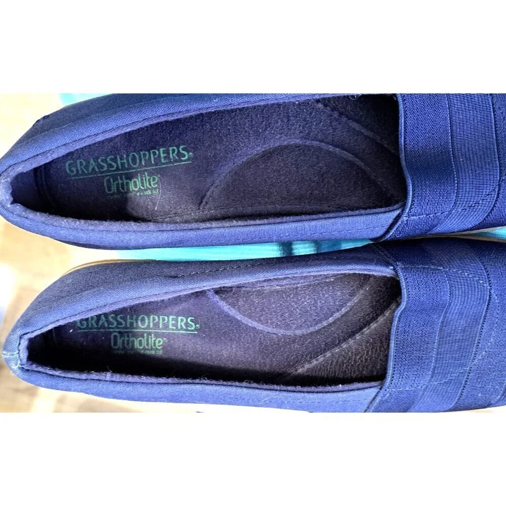 Grassshoppers Ortholite Women's 11M Navy Blue Flats FLAW